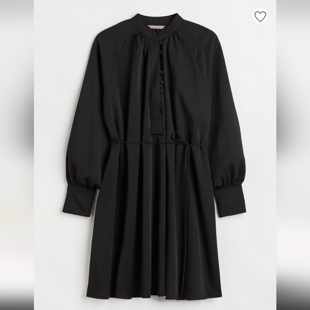 H&m Tie Belt Dress In Black Size S